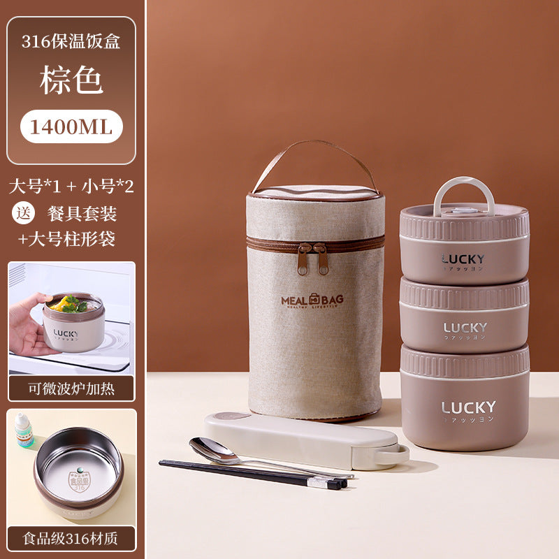 316 Stainless Steel Insulated Lunch Box for Students
