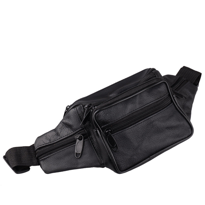 Genuine Leather Waist Bag, Casual Chest Bag, Shoulder Bag